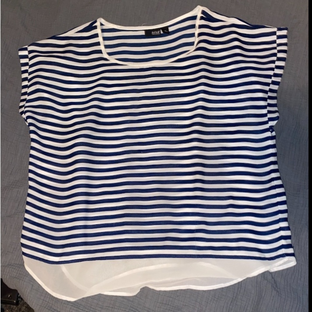 A new approach brand Navy and White Striped Blouse